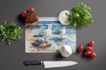 Gulls Scavenging Glass Cutting Board Decorative Tempered Glass Kitchen Cutting and Serving Board Large Size Chopping Board
