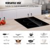VEVOR Built in Electric Stove Top, 20 x 11.6 inch 2 Burners, 240V Glass Radiant Cooktop with Sensor Touch Control, Timer & Child Lock Included, 9 Powe