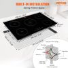 VEVOR Electric Cooktop, 5 Burners, 36'' Induction Stove Top, Built-in Magnetic Cooktop 9200W, 9 Heating Level Multifunctional Burner, LED Touch Screen