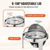 VEVOR Roll Top Chafing Dish Buffet Set, 6 Qt 2 Pack, Stainless Steel Chafer with 2 Full Size Pans, Round Catering Warmer Server with Lid Water Pan Sta