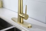 Gold Kitchen Faucets with Pull Down Sprayer, Kitchen Sink Faucet with Pull Out Sprayer, Fingerprint Resistant, Single Hole Deck Mount, Single Handle C