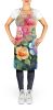 Roses in Watercolor Apron Cooking Kitchen Server Baking Crafts Gardening for Adult Women Men, Unisex, Large, Multicolor