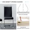 Table and chair set.63"x35.4 Rectangular Transprant Tempered glass Dining Tabletop with White MDF OC shaped bracket.Paried with 4 Black high-quality P