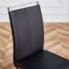 Table and chair set.63"x35.4 Rectangular Transprant Tempered glass Dining Tabletop with White MDF OC shaped bracket.Paried with 4 Black high-quality P
