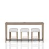 Frosted Glass Console Table With 3 Stools