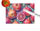 NEW Colorful Pomegranates Glass Cutting Board Decorative Tempered Glass Kitchen Cutting and Serving Board Large Size Chopping Board
