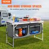 VEVOR Camping Kitchen Table, Quick set-up Folding Camping Table, 3 Adjustable Heights, MDF Camping Table, Ideal for Outdoor Picnics, BBQs, Camping, RV