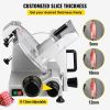 VEVOR Commercial Meat Slicer, 200W Electric Deli Food Slicer, 350-400RPM Meat Slicer with 8" Carbon Steel Blade, 0 - 0.47 inch Adjustable Thickness El