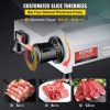VEVOR 240W Commercial Meat Slicer, Electric Deli Food Slicer, 10" Carbon Steel Blade Electric Food Slicer, 350-400RPM Meat Slicer, 0 - 0.47 inch Thick