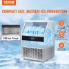 VEVOR Commercial Ice Maker, 450lbs/24H, Ice Maker Machine, 160 Ice Cubes in 12-15 Minutes, Freestanding Cabinet Ice Maker with 130lbs Storage Capacity