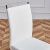 Table and chair set.63"x35.4 Rectangular Transprant Tempered glass Dining Tabletop with White MDF OC shaped bracket.Paried with 4 White high-quality P