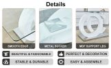 Table and chair set.63"x35.4 Rectangular Transprant Tempered glass Dining Tabletop with White MDF OC shaped bracket.Paried with 4 White high-quality P