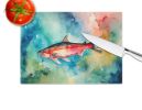 NEW Salmon Glass Cutting Board Decorative Tempered Glass Kitchen Cutting and Serving Board Large Size Chopping Board