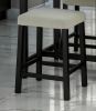Dining Room Transitional 3pc Dining Set Gloss Table Top w Storage Shelves Side 2x Stools Black Ivory White