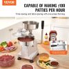 VEVOR Commercial Burger Patty Maker, Hamburger Beef Patty Maker with 3 Convertible Mold(4/5/6-inch), Heavy Duty Stainless Steel Burger Press Machine,