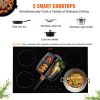 VEVOR Electric Cooktop, 5 Burners, 30'' Induction Stove Top, Built-in Magnetic Cooktop 9200W, 9 Heating Level Multifunctional Burner, LED Touch Screen