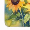 Sunflowers in Watercolor Memory Foam Kitchen Mat Machine Washable Anti-Fatigue Mat Cushion Comfort Bath Mat or Kitchen Rug
