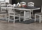 Antique White 7pc Dining Set Table w 2x Leaves Ladder Back 6x Chairs Classic Look Dining Room