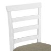 TREXM 5-Piece Multi-Functional Rubber Wood Counter Height Dining Set with Padded Chairs and Integrated 9 Bar Wine Compartment