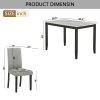 5-Piece Dining Set with Faux Marble Tabletop, Faux Marble dining table set for 4, Modern Wooden Dining Table Set for Kitchen and Dining Room