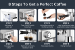 1350W  Semi-automatic coffee machine 19Bar (ULKA) high pressure pump extraction 1 cup / 2 cup espresso machine 1.8L water