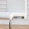 Table and chair set.63"x35.4 Rectangular Transprant Tempered glass Dining Tabletop with White MDF OC shaped bracket.Paried with 4 White high-quality P