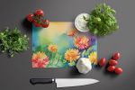 NEW Chrysanthemums in Watercolor Glass Cutting Board Decorative Tempered Glass Kitchen Cutting and Serving Board Large Size Chopping Board