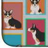 Lots of Tricolor Cardigan Corgi Dish Drying Mat Absorbent Dish Drying Mat Pad for Kitchen Counter Dish Drainer Mat for Countertop, 14 x 21", Multicolo
