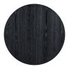 TREXM Retro 5-piece Dining Set Extendable Round Table and 4 Chairs for Kitchen Dining Room (BLACK OAK)