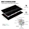 VEVOR Built in Electric Stove Top, 20 x 11.6 inch 2 Burners, 240V Glass Radiant Cooktop with Sensor Touch Control, Timer & Child Lock Included, 9 Powe