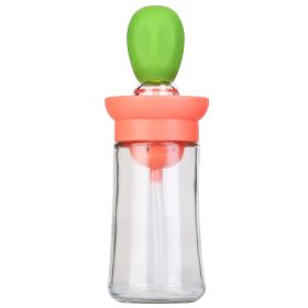 Oil Dispenser Bottle 2 In 1 Cooking Glass Olive Oil Dispenser Silicone Dropper with Silicone Brush Dropper Measuring Container for Kitchen Baking BBQ (Option: OilBottle(Blue))