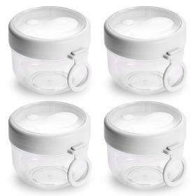 4Pcs Overnight Oats Containers with Lids and Folding Spoons 20OZ Portable Leak-proof Oats Jar For Milk Vegetable and Fruit Salad Yogurt Breakfast Cere (Option: 4PcsOatsJars(Pink))