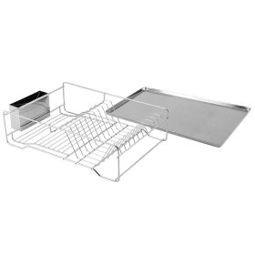 Dish Drying Rack Stainless Steel Dish Rack w/ Drainboard Cutlery Holder Kitchen Dish Organizer (Option: DishRack(Small))