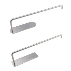 Wall Mount Toilet Paper Holders Adhesive Paper Towel Holders Under Cabinet for Kithchen Bathroom (Specification: B, Color: Square-Silver)