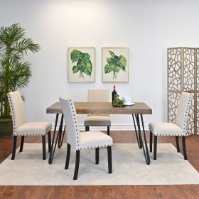 Amisos 5-Piece Dining Set, Hairpin Dining Table with 4 Chairs, 3 Color Options (Color: as Pic)
