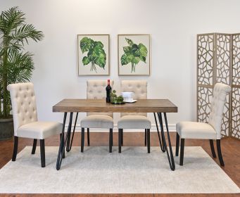 Ashford 5-Piece Dining Set, Hairpin Dining Table with 4 Chairs, 4 Color Options (Color: as Pic)