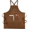 Chef Apron for Men Women with Pockets, Canvas Aprons for Kitchen Cooking, Artist Painting, Work Apron for Restaurant Garden