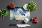Blue Heron Under the Moonlight Glass Cutting Board Decorative Tempered Glass Kitchen Cutting and Serving Board Large Size Chopping Board