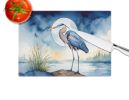 Blue Heron Under the Moonlight Glass Cutting Board Decorative Tempered Glass Kitchen Cutting and Serving Board Large Size Chopping Board