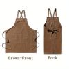 Chef Apron for Men Women with Pockets, Canvas Aprons for Kitchen Cooking, Artist Painting, Work Apron for Restaurant Garden