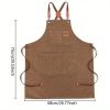 Chef Apron for Men Women with Pockets, Canvas Aprons for Kitchen Cooking, Artist Painting, Work Apron for Restaurant Garden