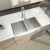 36 Inch Farmhouse Sink 18 Gauge Kitchen Sink Apron Front Double Bowl 50/50 Stainless Steel Sink