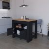Theba Kitchen Island, whit 2 doors, 3 shelves