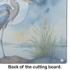 Blue Heron Under the Moonlight Glass Cutting Board Decorative Tempered Glass Kitchen Cutting and Serving Board Large Size Chopping Board