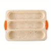 1pc; Silicone Baguette Pan; French Bread Baking Pan; Perforated 3 Loaves Baguettes Bakery Tray; Baking Tools; Kitchen Gadgets; Home Kitchen Items