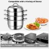 Multi Tiers Kitchen Pan Cookware Stainless Steel Steamer Set