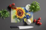 NEW Sunflowers in Watercolor Glass Cutting Board Decorative Tempered Glass Kitchen Cutting and Serving Board Large Size Chopping Board